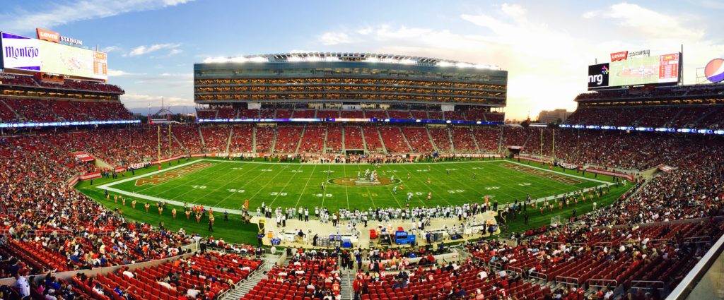 football field with stadium semi field